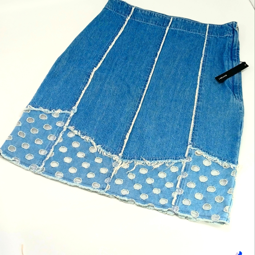 J Brand Denim Lace Skirt